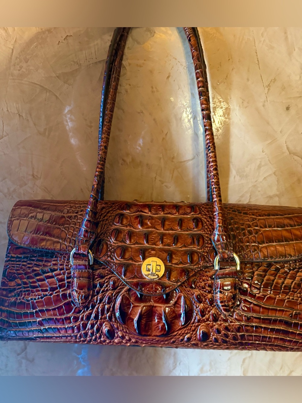 Brahmin Dyan Pecan Leather Shoulder Bag in Deep Brown - Designer Style